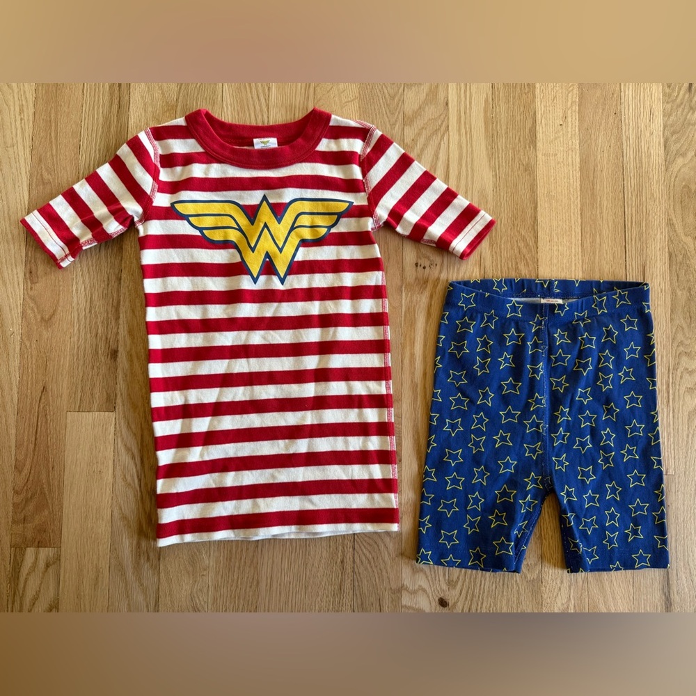 Girls HANNA ANDERSSON ORGANIC COTTON  Wonder Woman 2pc Pajama Set Size 130cm 8